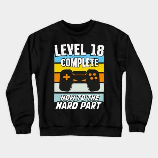 Level 18 Birthday Video Games 18th Bday Crewneck Sweatshirt